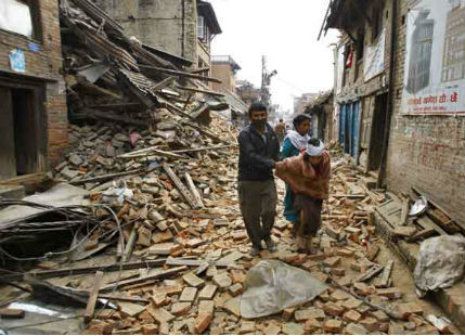 Aftershocks in Nepal