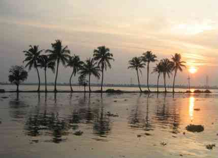 Rain in Kerala backwaters