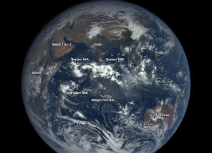NASA stunning camera captures low pressure areas in the Indian Ocean