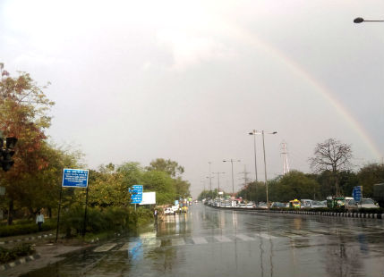 Rain in Delhi Rainbow