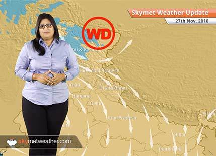 Weather Forecast for Nov 27: Rain and snow in Kashmir, minimums above normal over north plains
