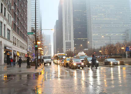 Chicago observes rain, hail, and lightning