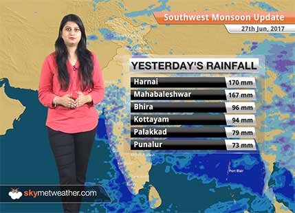 Monsoon Forecast for Jun 28, 2017: Heavy Monsoon rains in Mumbai, parts of Konkan and Goa