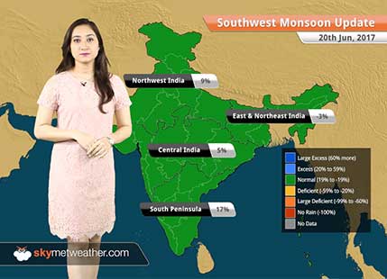 Monsoon Forecast for Jun 21, 2017: Heavy Monsoon rains in Assam, West Bengal; to reduce over Maharashtra, Tamil Nadu