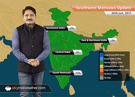 21 Jun, 2017 Monsoon Forecast: Heavy Monsoon rains in east Bihar and West Bengal