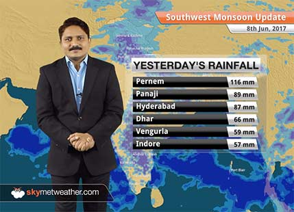9 Jun, 2017 Monsoon Forecast: Monsoon 2017 further progresses and reaches at Maharashtra coast