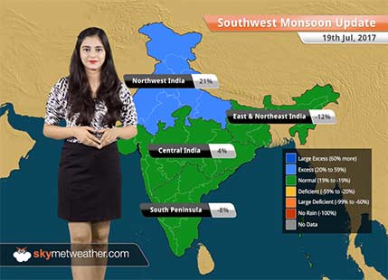 Monsoon Forecast for Jul 20, 2017: Heavy Monsoon rains in Mumbai, Goa, Madhya Pradesh, Gujarat