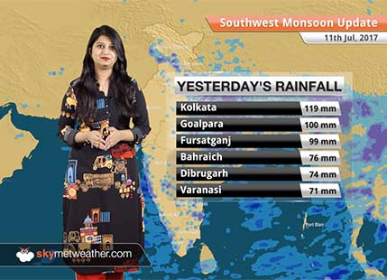 Monsoon Forecast for Jul 12, 2017: Monsoon rains in MP, UP, Bihar, Jharkhand, Northeast