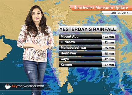 Monsoon Forecast for Jul 4, 2017: Monsoon rains in Kolkata, Rajasthan, Northeast