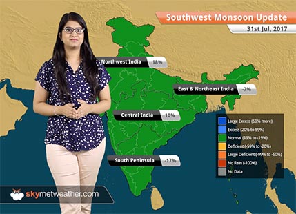Monsoon Forecast for Aug 1, 2017: Rain in Delhi, Jaipur, Shimla, Chandigarh, Amritsar
