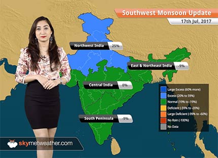 Monsoon Forecast for Jul 18, 2017: Monsoon rains in Mumbai, Delhi, Odisha, Gujarat