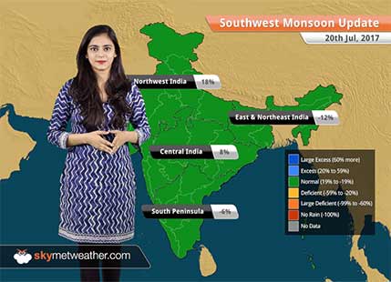 Monsoon Forecast for Jul 21, 2017: Monsoon rain in Delhi, Haryana, Punjab, Chhattisgarh, Uttarakhand