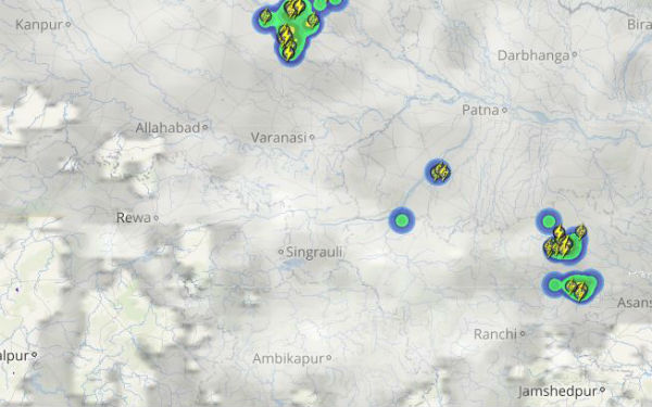 UP Bihar and Jharkhand Lightning and rain