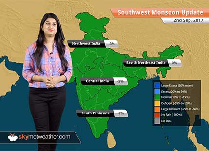 Monsoon Forecast for Sep 3, 2017: Rain in Assam, Arunachal Pradesh, Uttarakhand, Uttar Pradesh