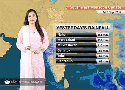 Monsoon Forecast for Sep 25, 2017: Rain in Bengaluru, West Bengal, Konkan & Goa, Uttarakhand
