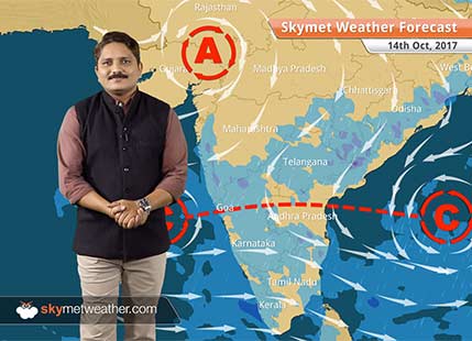 Weather Forecast for Oct 14: Rain in Bihar, parts of MP, Chhattisgarh; Delhi, Haryana remains dry
