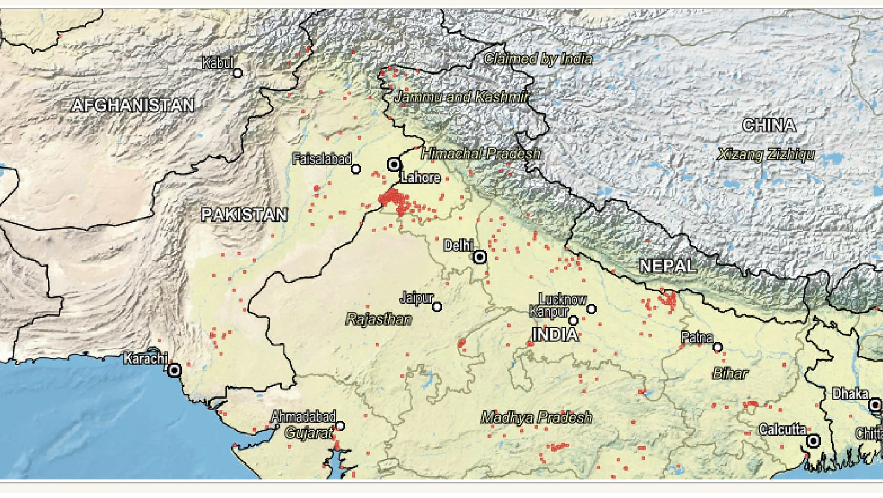 Stubble burning in northwest India_By NASA