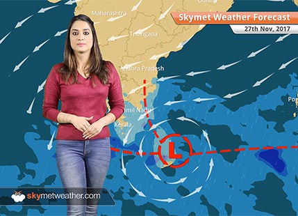 Weather Forecast for Nov 27: Rain in Chennai, Tamil Nadu, South Coastal Andhra Pradesh