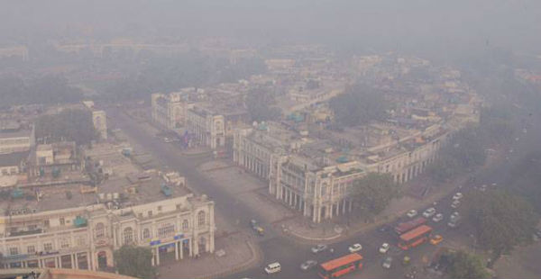 Smoke haze and clouding in Delhi