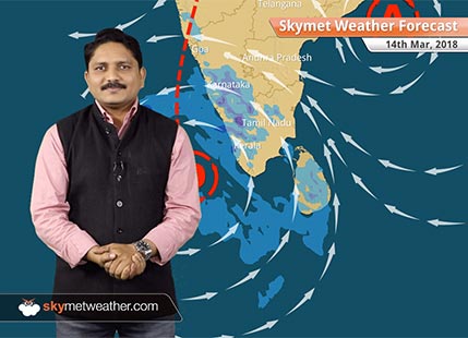 Weather Forecast for Mar 14: Good showers in Tamil Nadu, Kerala; rain and snow in Kashmir, Himachal