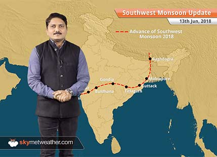 Monsoon Forecast for June 14, 2018: Monsoon current weakens; further advancement not likely