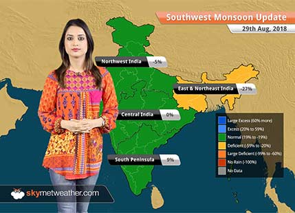 Monsoon Forecast for Aug 30, 2018: Monsoon rains in Delhi, Uttarakhand, Madhya Pradesh