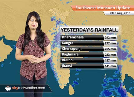 Monsoon Forecast for August 25, 2018: Rain in Uttarakhand, Himachal, Madhya Pradesh