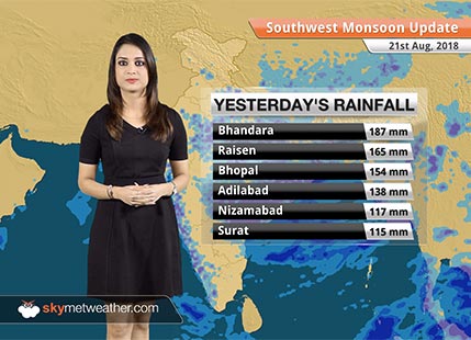 Monsoon Forecast for Aug 22, 2018: Monsoon rains in West Madhya Gujarat, Maharashtra