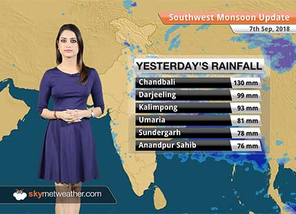 Monsoon Forecast for Sep 8, 2018: Monsoon rains in MP, UP, Rajasthan