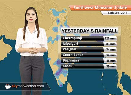 Monsoon Forecast for Sept 14, 2018: Rain in Sub-Himalayan West Bengal, Sikkim, Assam and Meghalaya