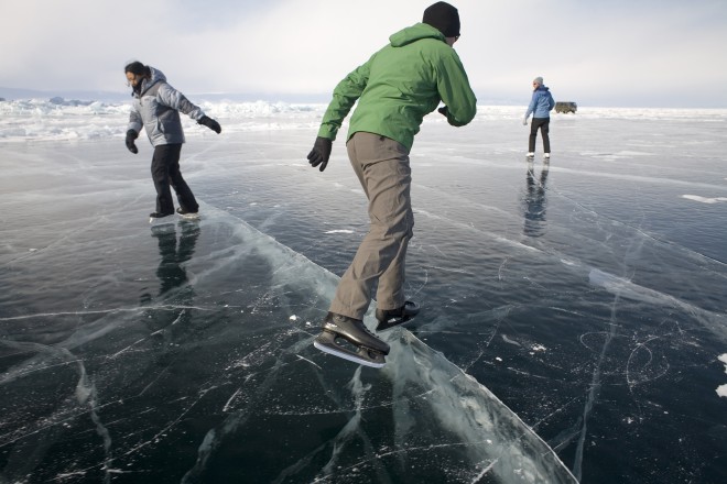 Baikal lake frozen 