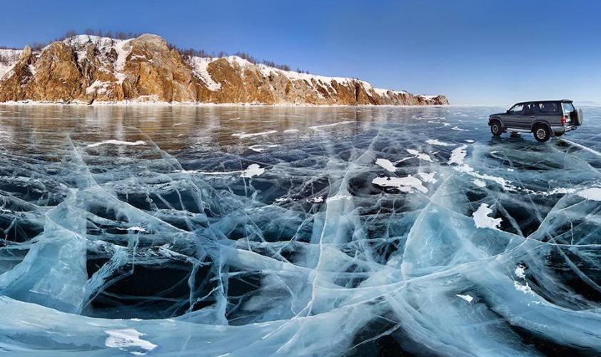 Frozen Baikal lake 