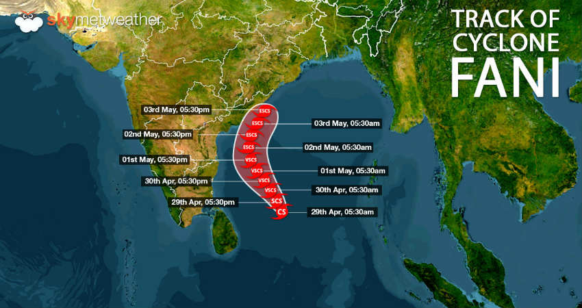 Cyclone Fani latest track
