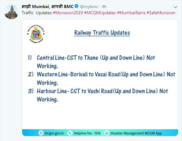 Mumbai Railway Traffic Update