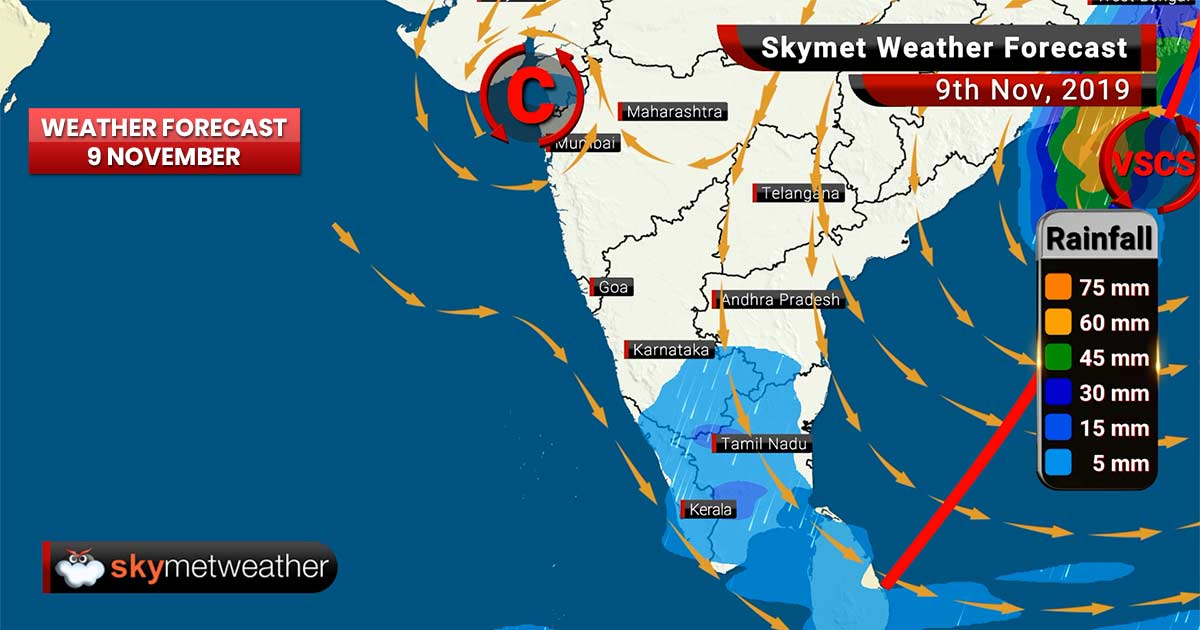 Weather Forecast Nov 9: Cyclone Bulbul to give heavy rains, damaging winds in West Bengal, Odisha