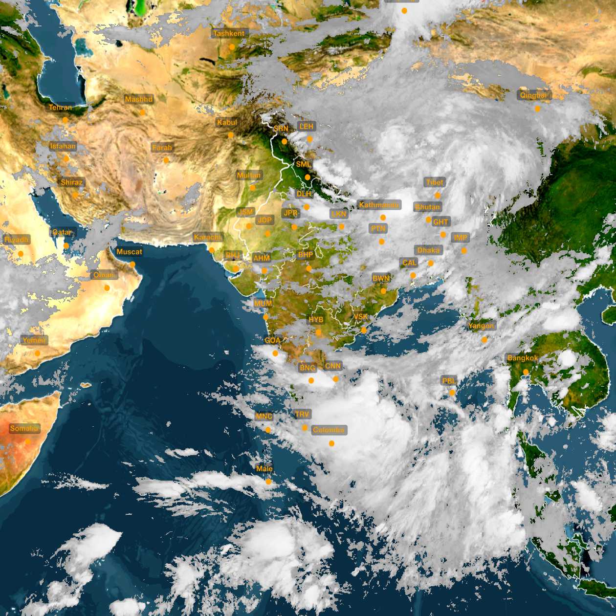 Weather Satellite Map Of India - Map of world