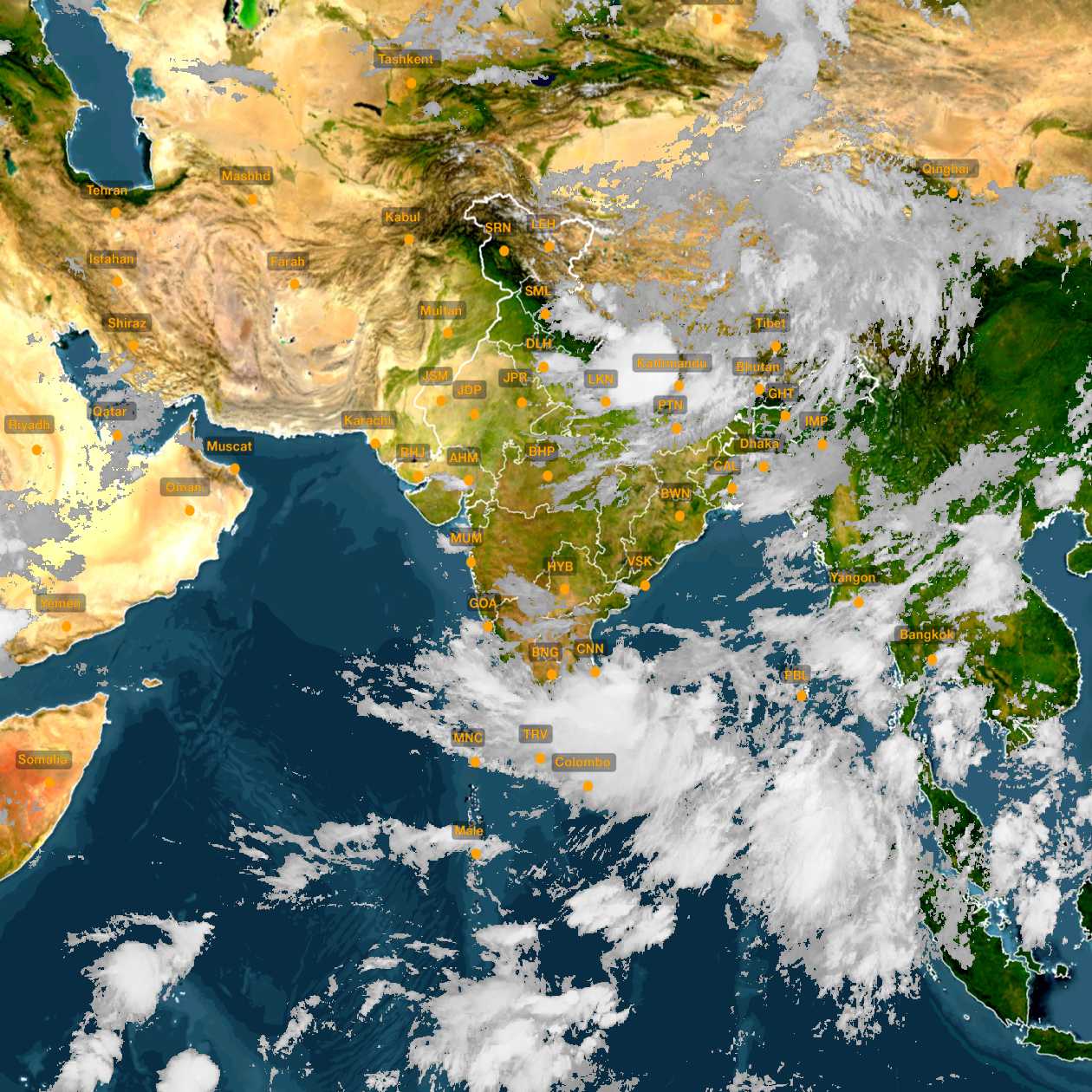 Satellite Weather Map Of India - United States Map