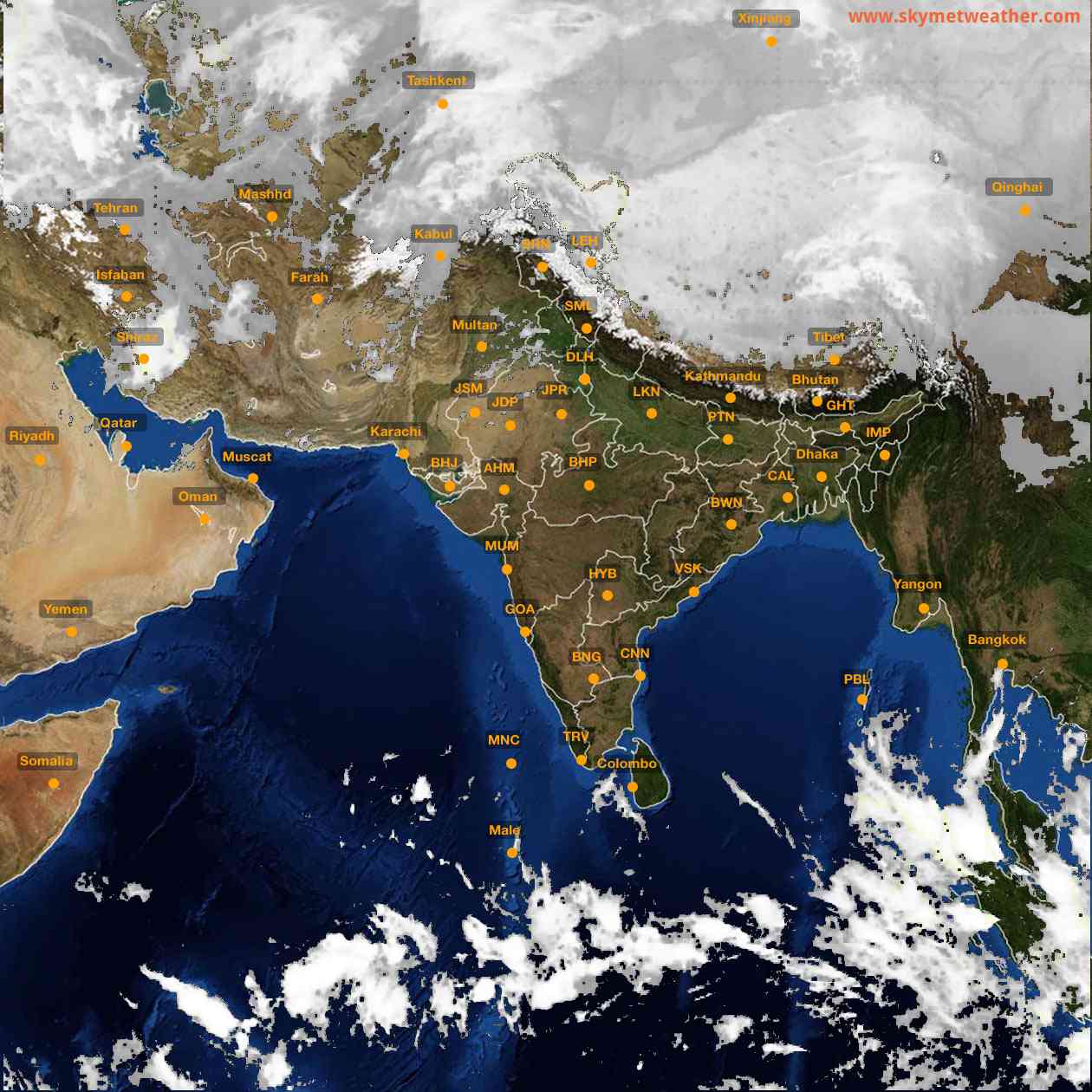 Latest INSAT Weather Satellite Image of India - Infrared Map - 03:00 IST on 27 December 2025