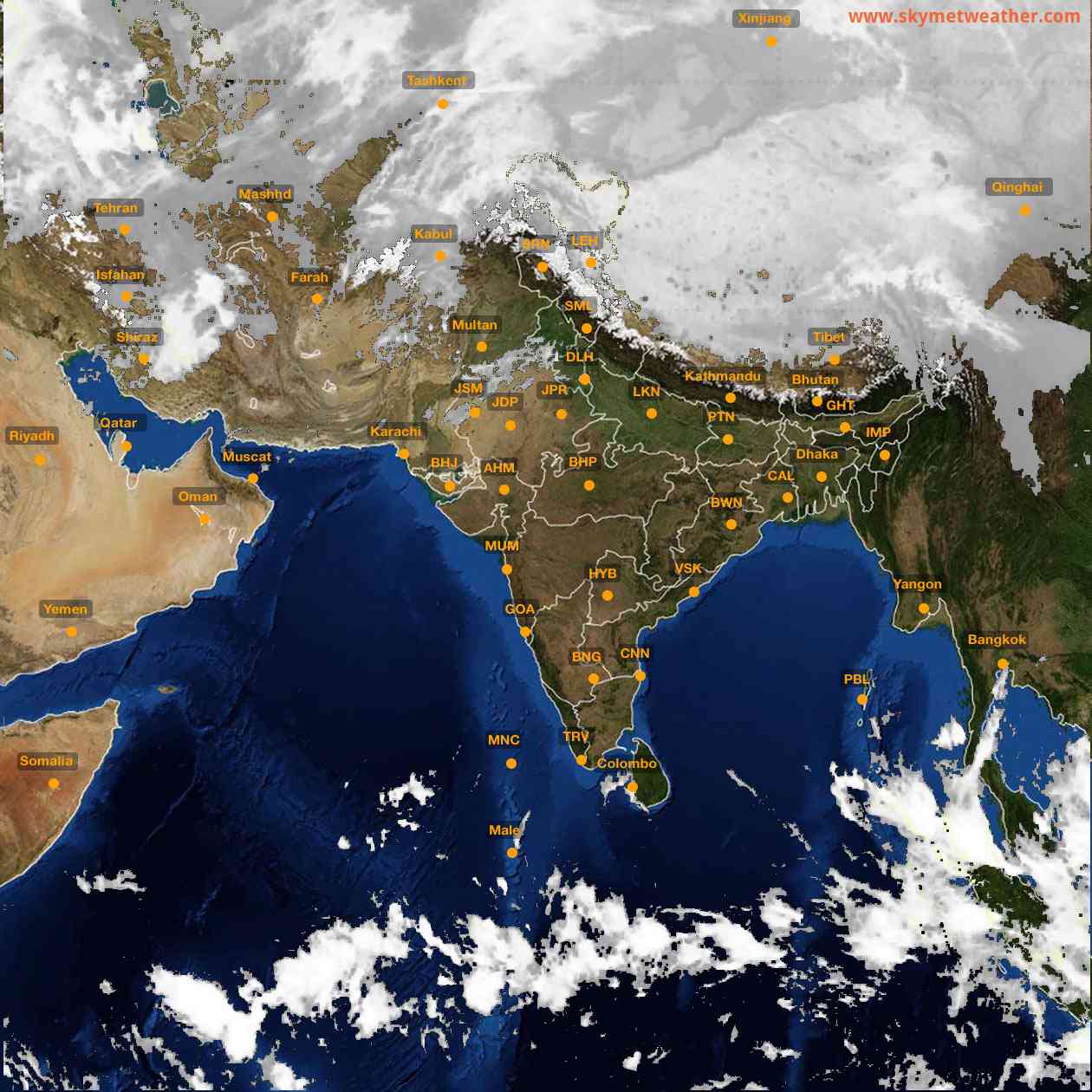 Latest INSAT Weather Satellite Image of India - Infrared Map - 06:00 IST on 27 December 2025
