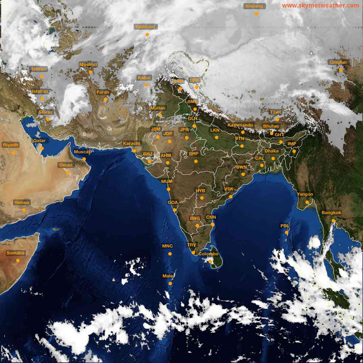 Latest INSAT Weather Satellite Image of India - Infrared Map - 08:00 IST on 27 December 2025