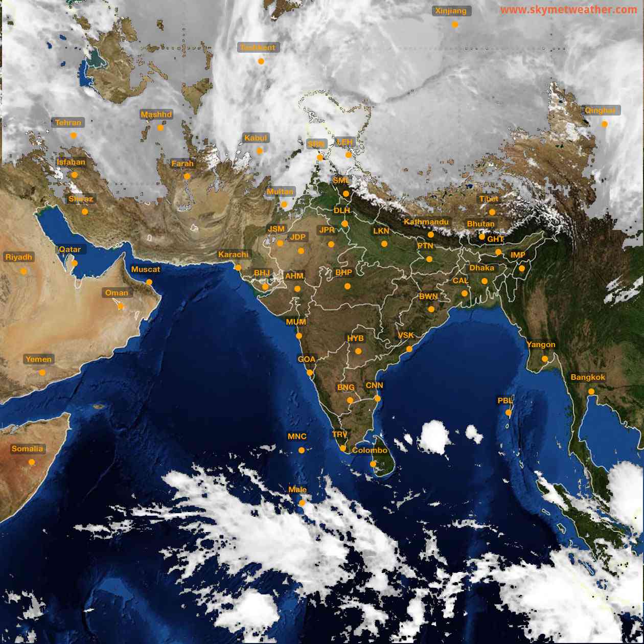 Latest INSAT Weather Satellite Image of India - Infrared Map - 09:00 IST on 31 December 2025