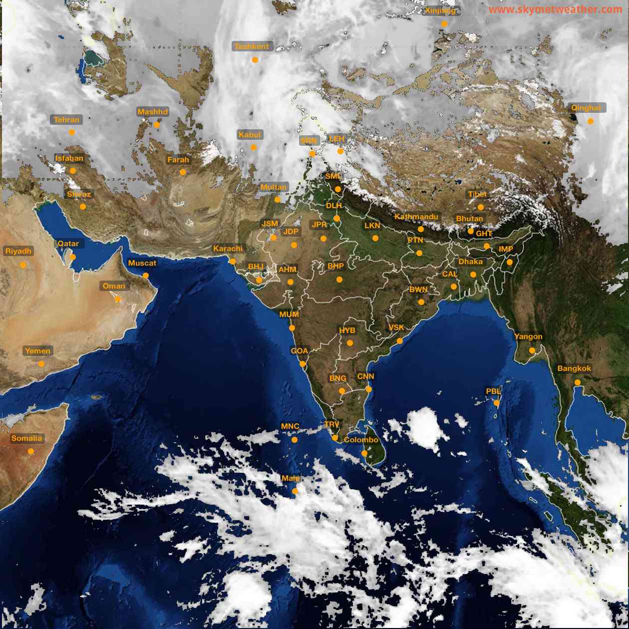 Latest INSAT Weather Satellite Image of India - Infrared Map - 11:00 IST on 31 December 2025