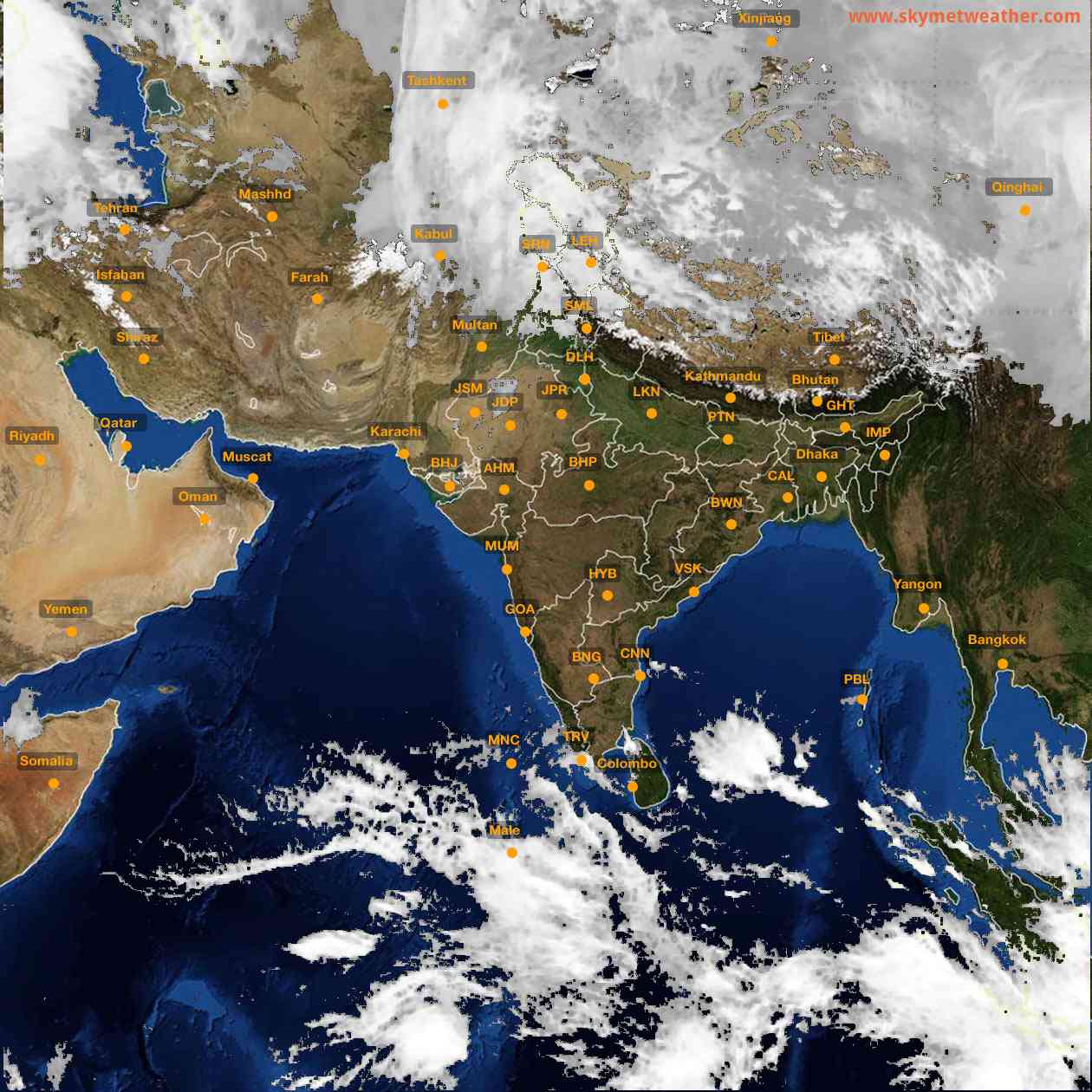 Latest INSAT Weather Satellite Image of India - Infrared Map - 15:00 IST on 31 December 2025