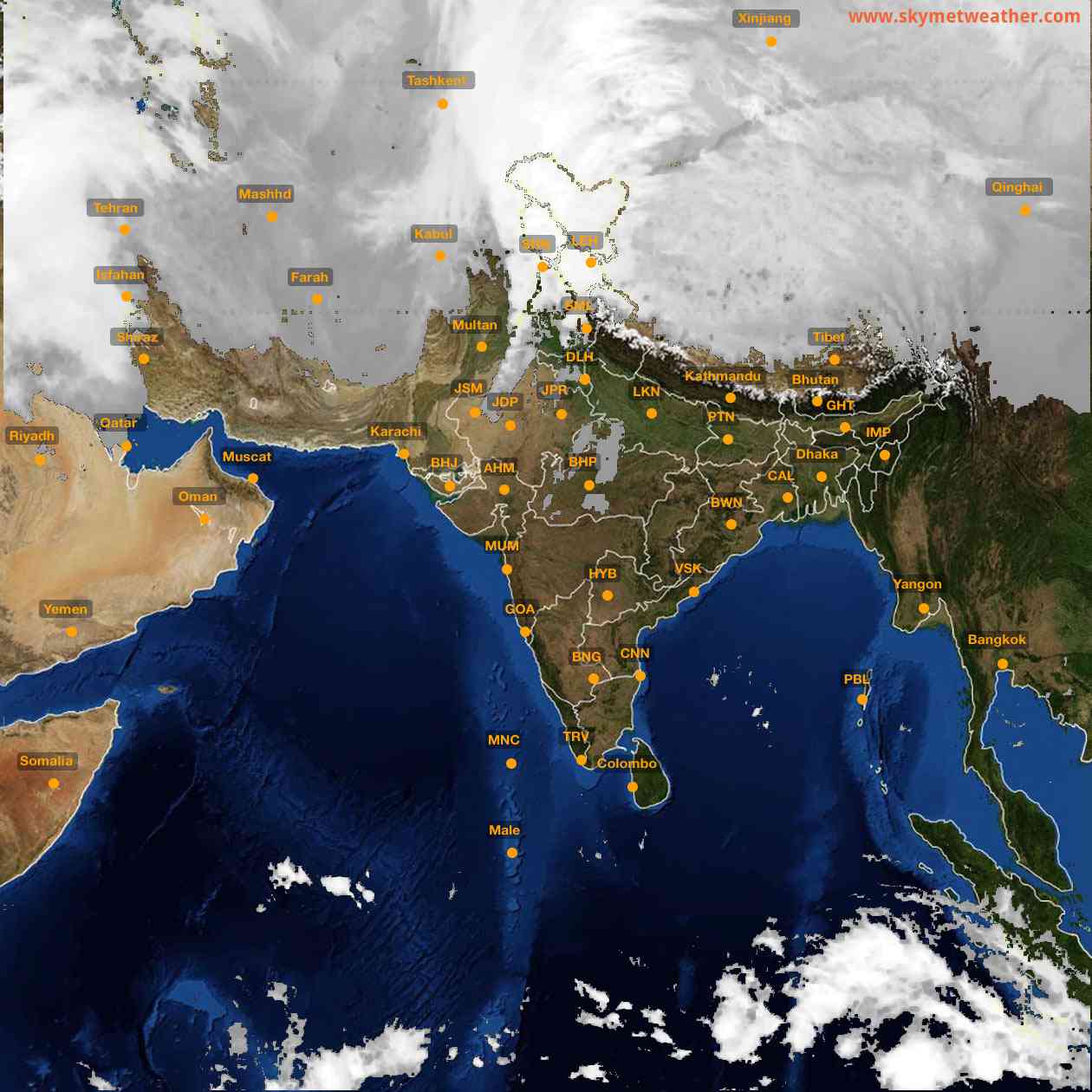 Latest INSAT Weather Satellite Image of India - Infrared Map - 03:00 IST on 23 January 2026