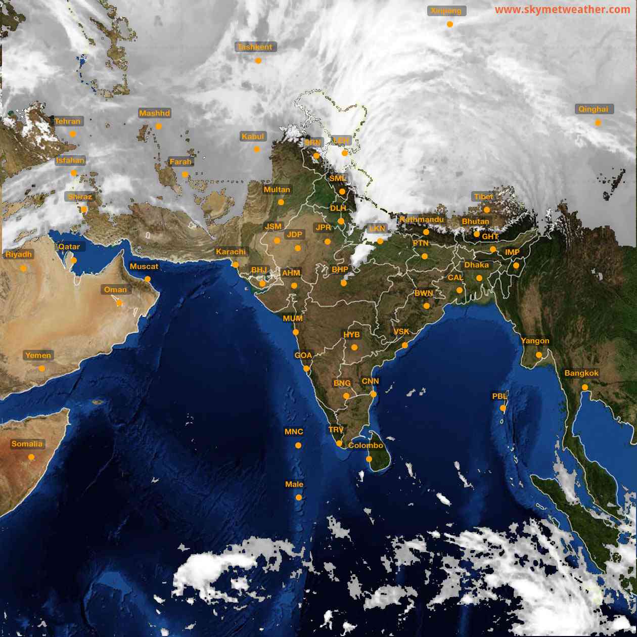 Latest INSAT Weather Satellite Image of India - Infrared Map - 02:00 IST on 28 January 2026