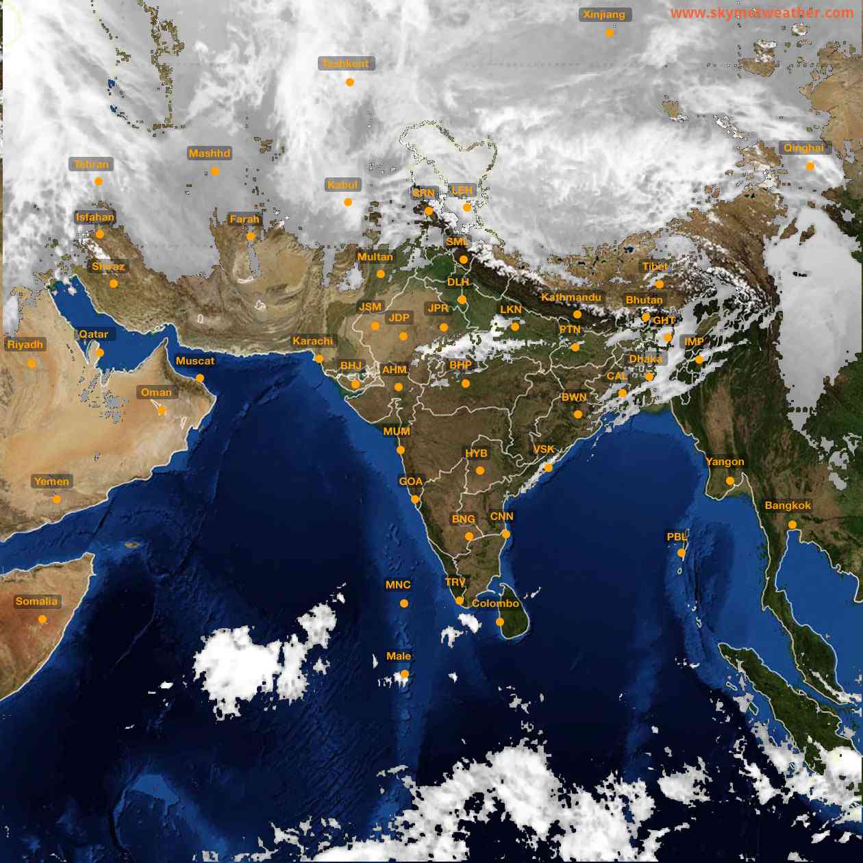 Latest INSAT Weather Satellite Image of India - Infrared Map - 10:00 IST on 2 February 2026