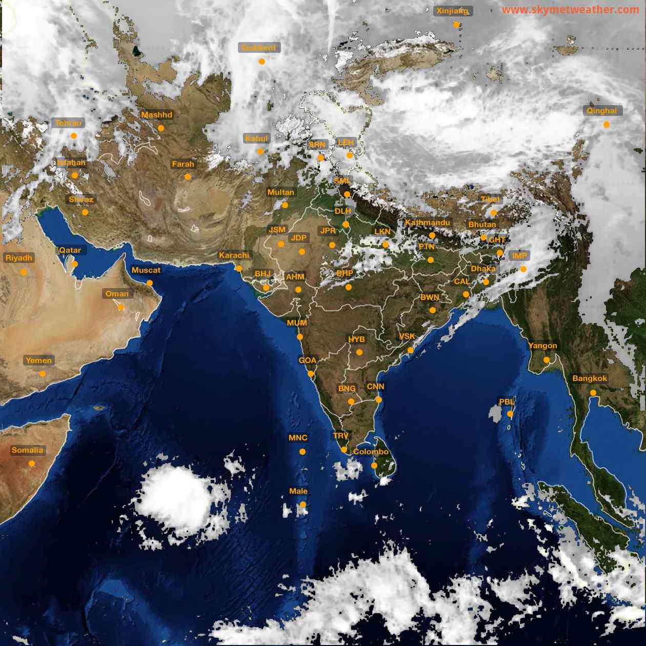 Latest INSAT Weather Satellite Image of India - Infrared Map - 14:00 IST on 2 February 2026