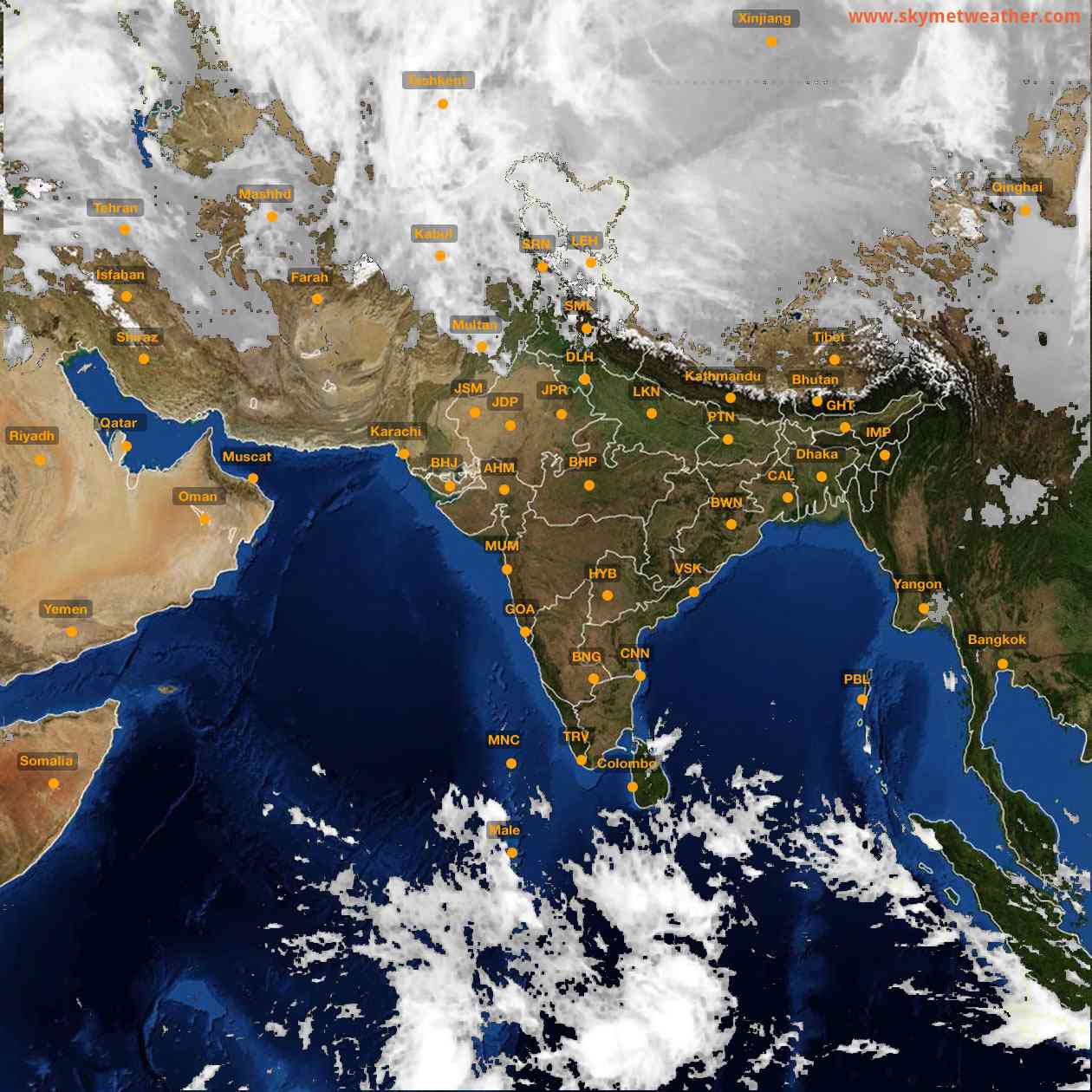 Latest INSAT Weather Satellite Image of India - Infrared Map - 09:00 IST on 9 February 2026