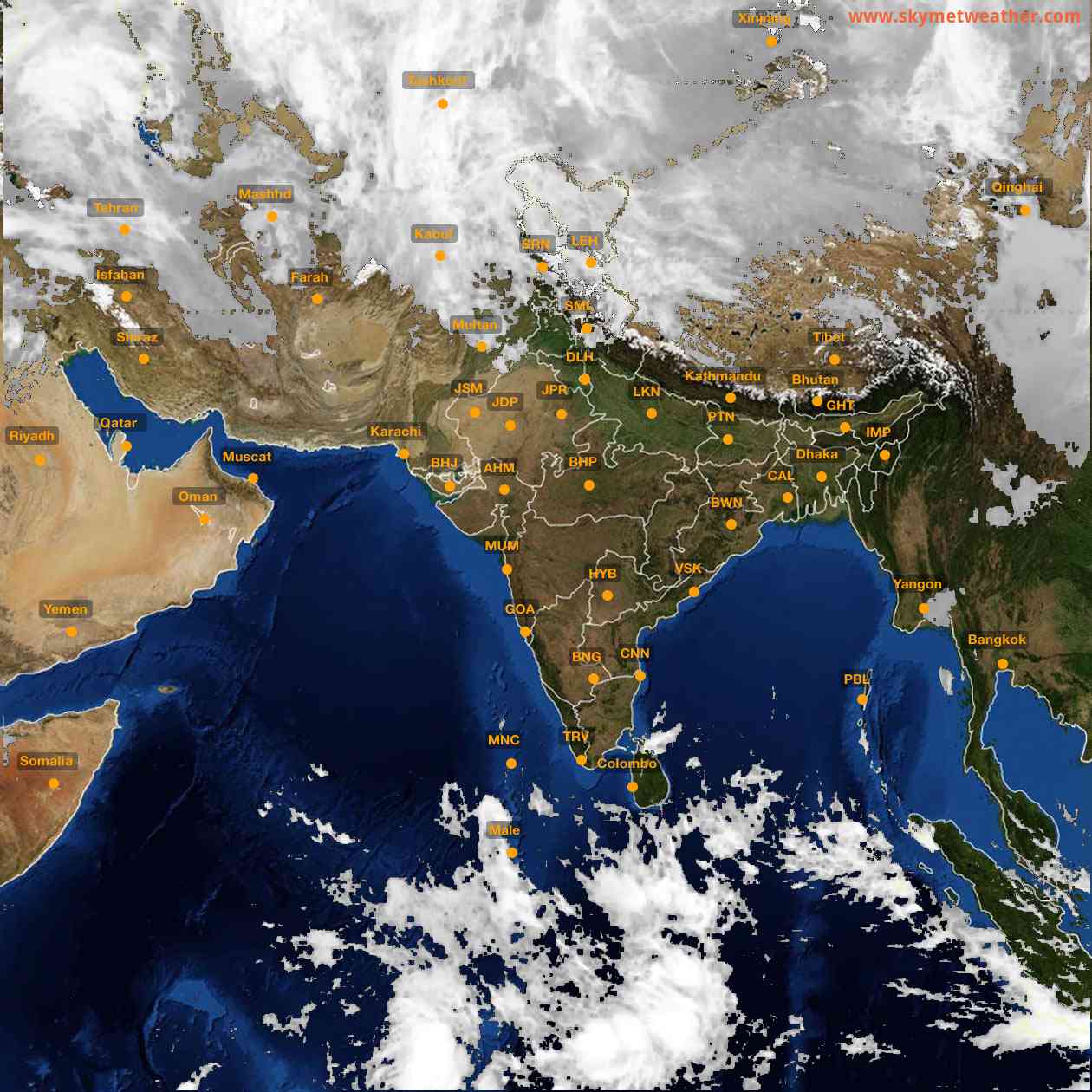 Latest INSAT Weather Satellite Image of India - Infrared Map - 10:00 IST on 9 February 2026