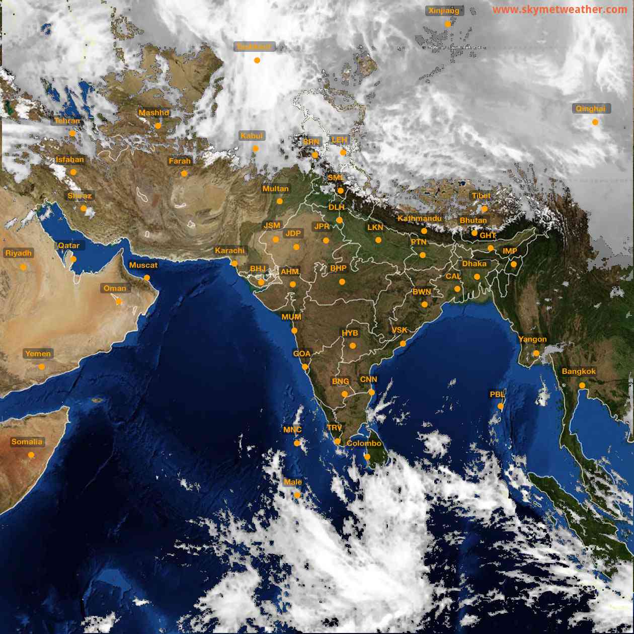 Latest INSAT Weather Satellite Image of India - Infrared Map - 16:00 IST on 9 February 2026